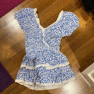 blue and white beach dress